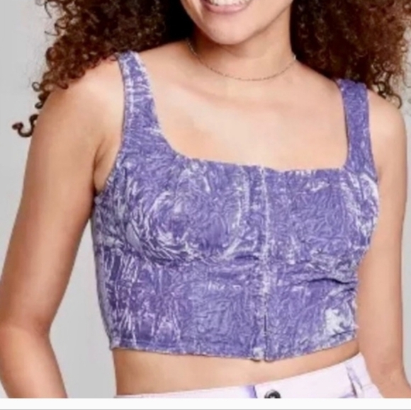 Wild Fable M purple Crushed Velvet Corset - Picture 4 of 14